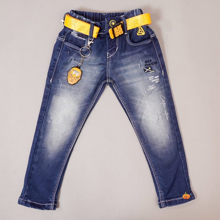 Denim Boys Jeans with Belt Variant Front View