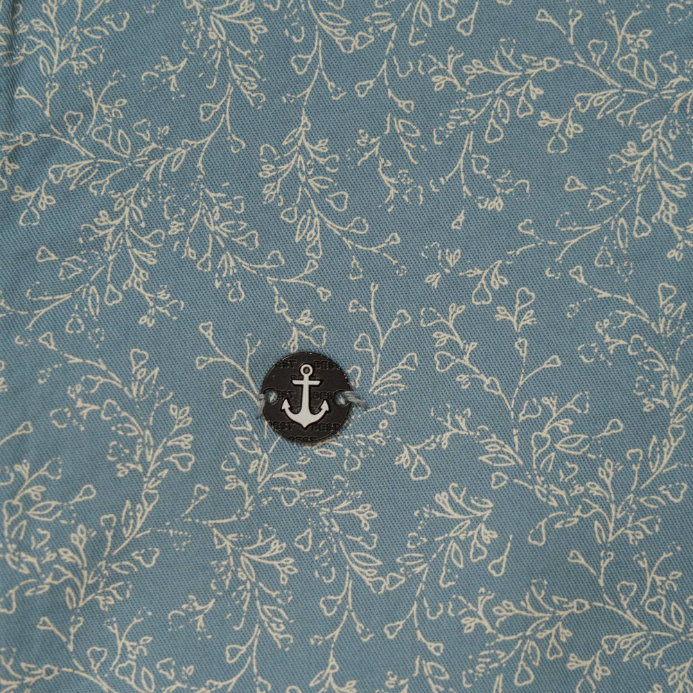 Blue Full Sleeves Printed Shirt for Boys Close Up 