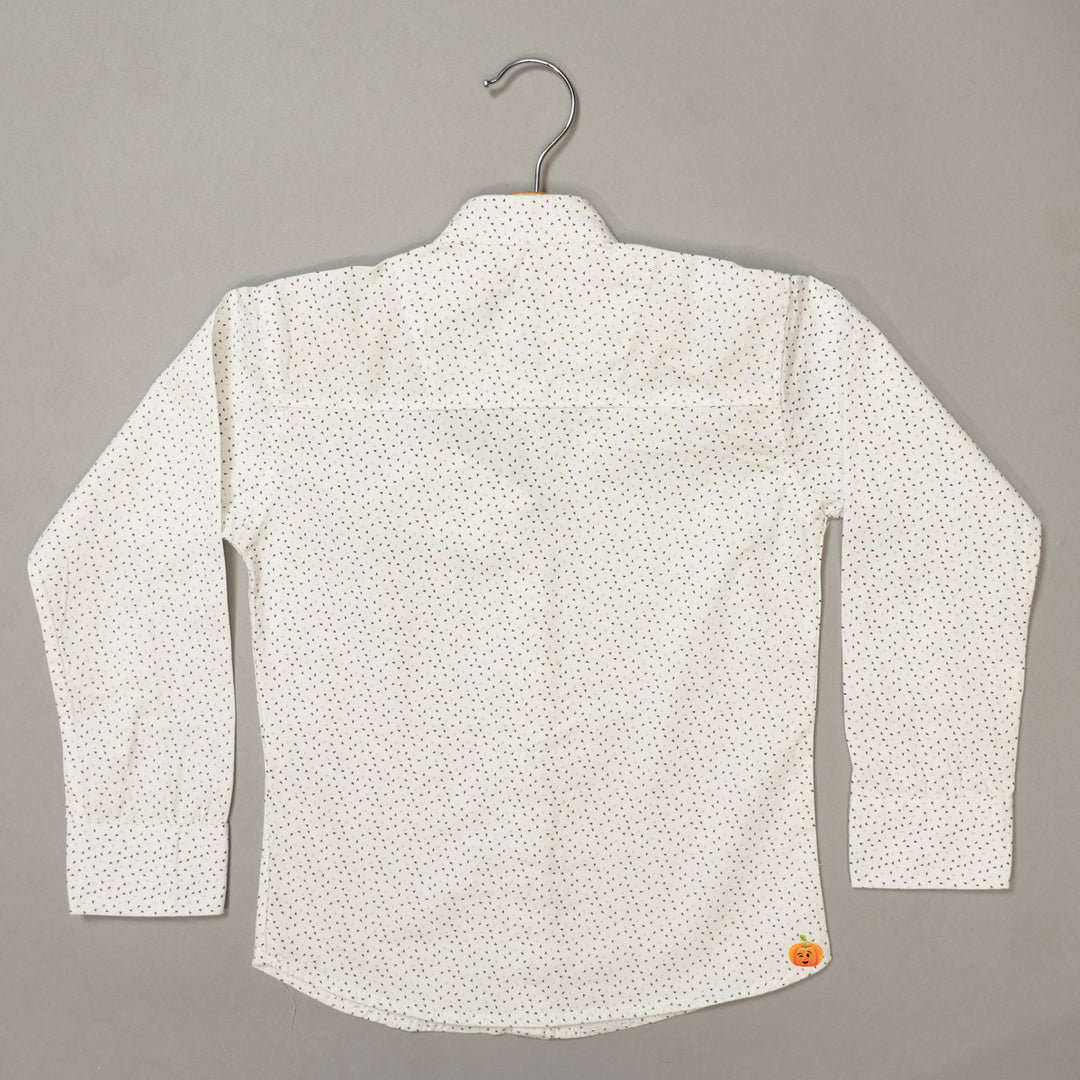 White Mandarin Collard Shirt for Boys Back View