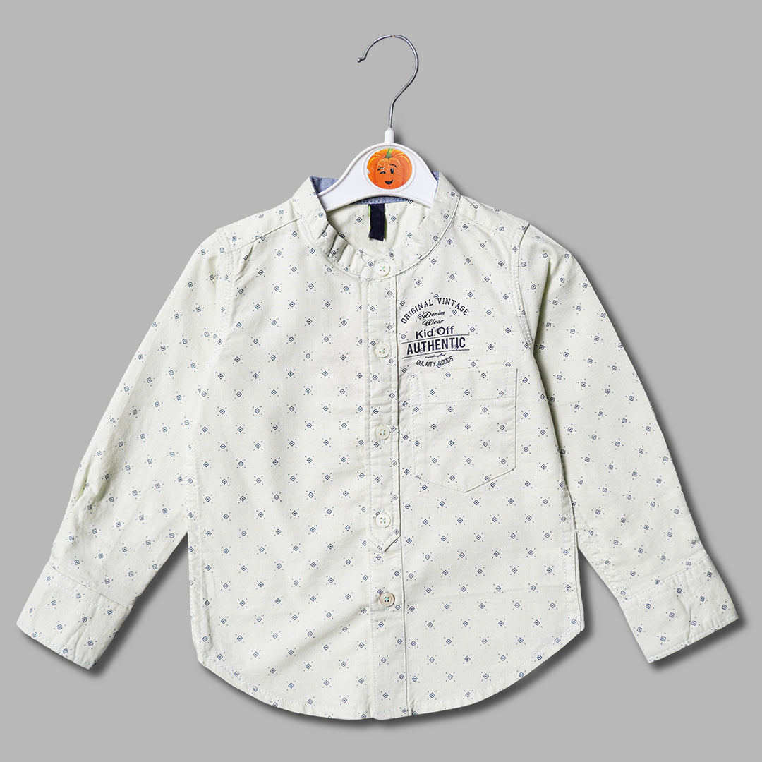 Solid Print Full Sleeves Shirt for Boys Front View