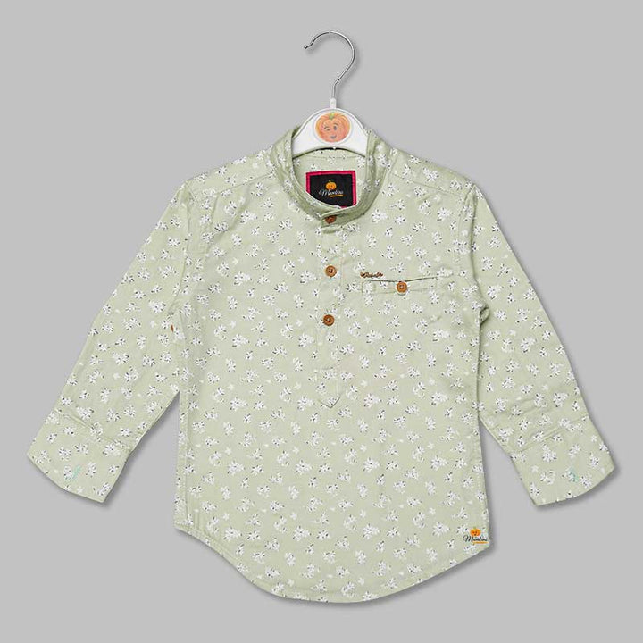 Lemon Pink Printed Shirts for Boys Front View