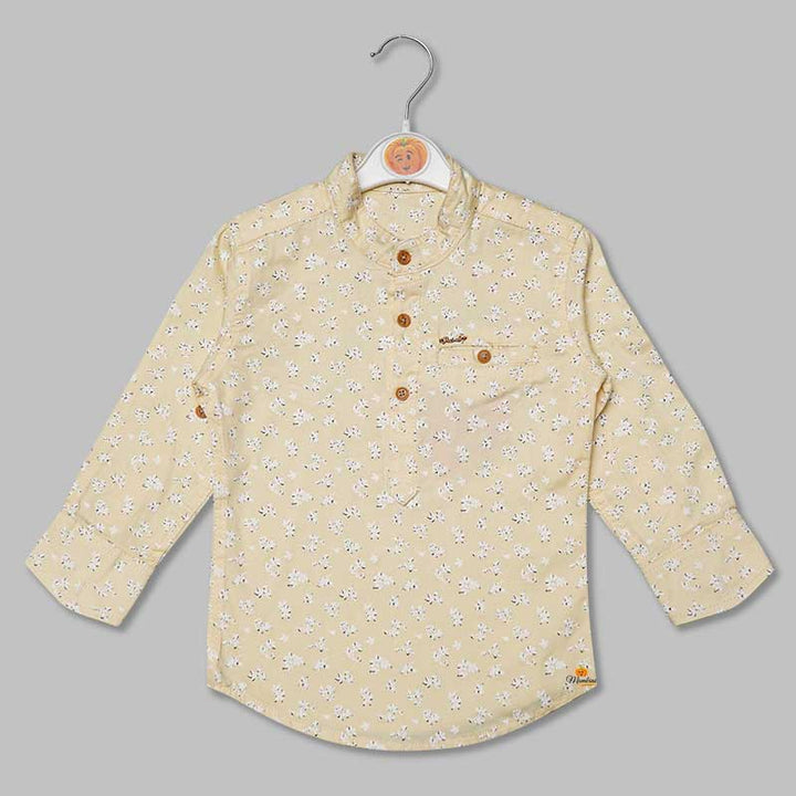 Lemon Pink Printed Shirts for Boys Variant Front View