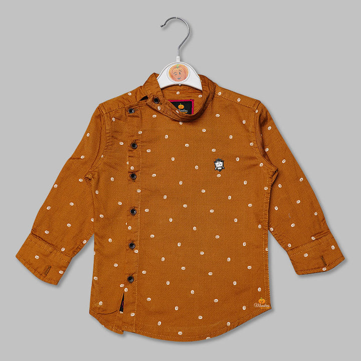 Solid Side Button Shirts for Boys Front View
