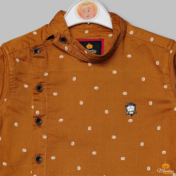 Solid Side Button Shirts for Boys Close Up View