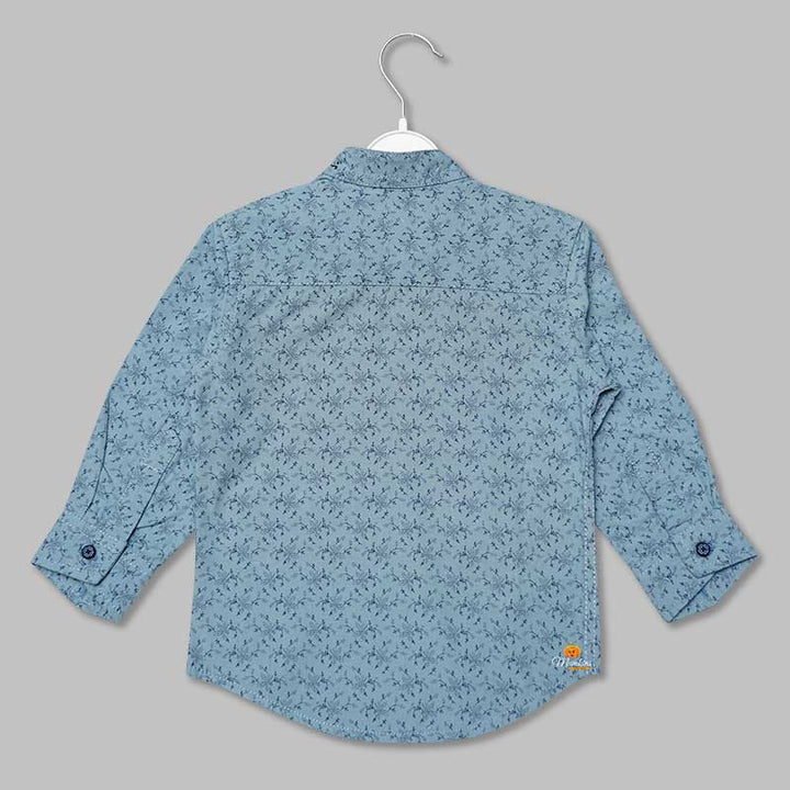 Solid Side Button Pattern Shirts for Boys Back View