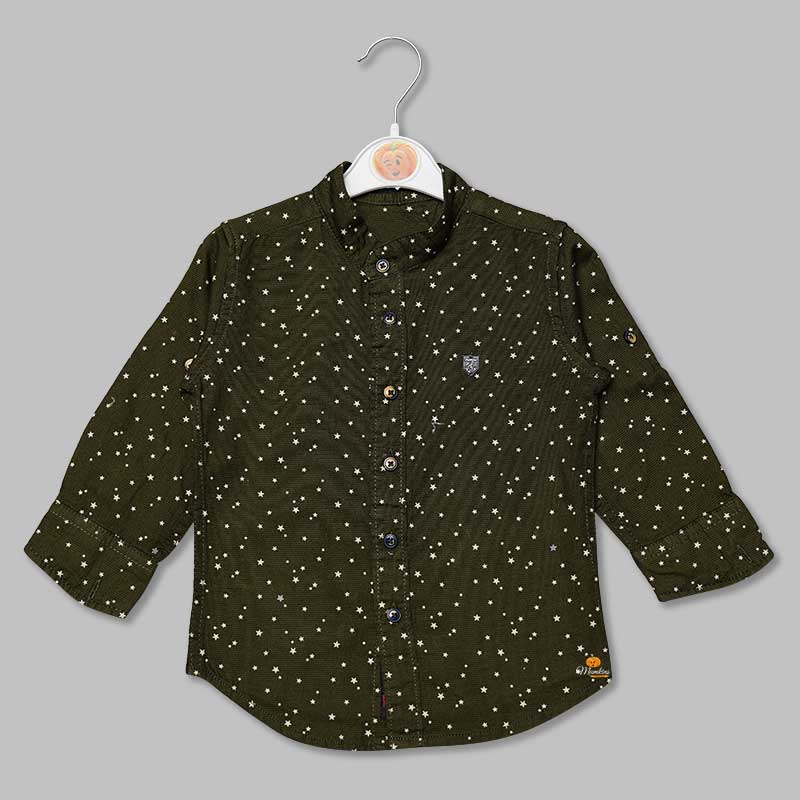 Mandarin Collar Printed Shirts for Boys Front 