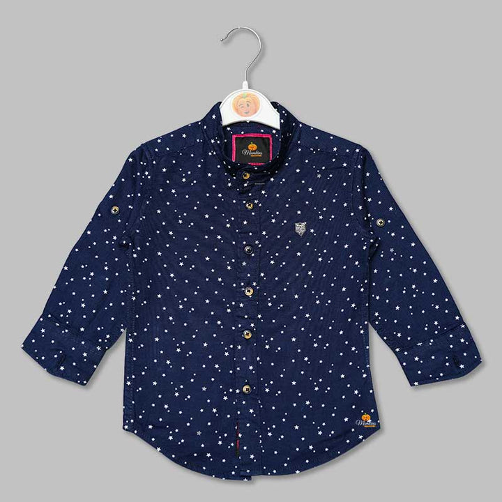 Mandarin Collar Printed Shirts for Boys Front 