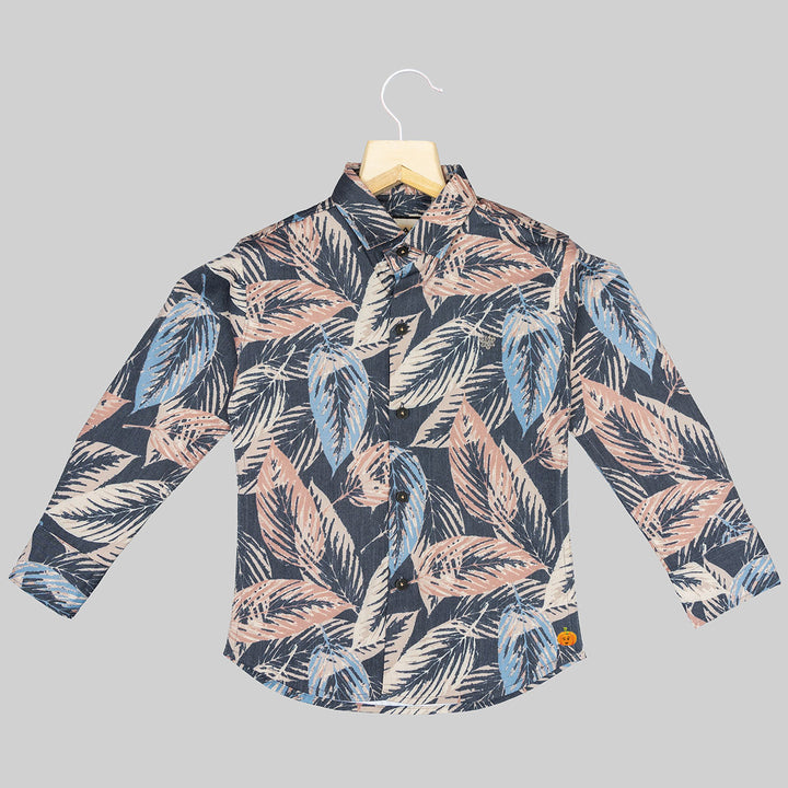Fawn Leaves Boys Shirt Front View