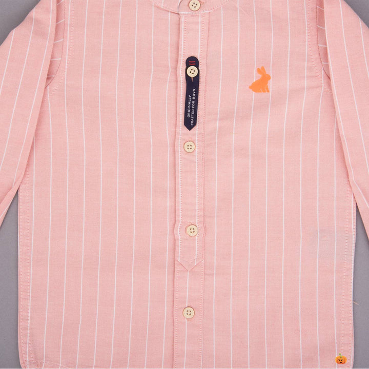 Onion Band Collar Shirt for Boys Close Up View