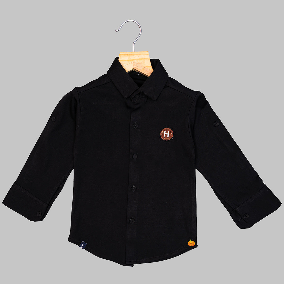 Slim Fit Solid Boys Shirt