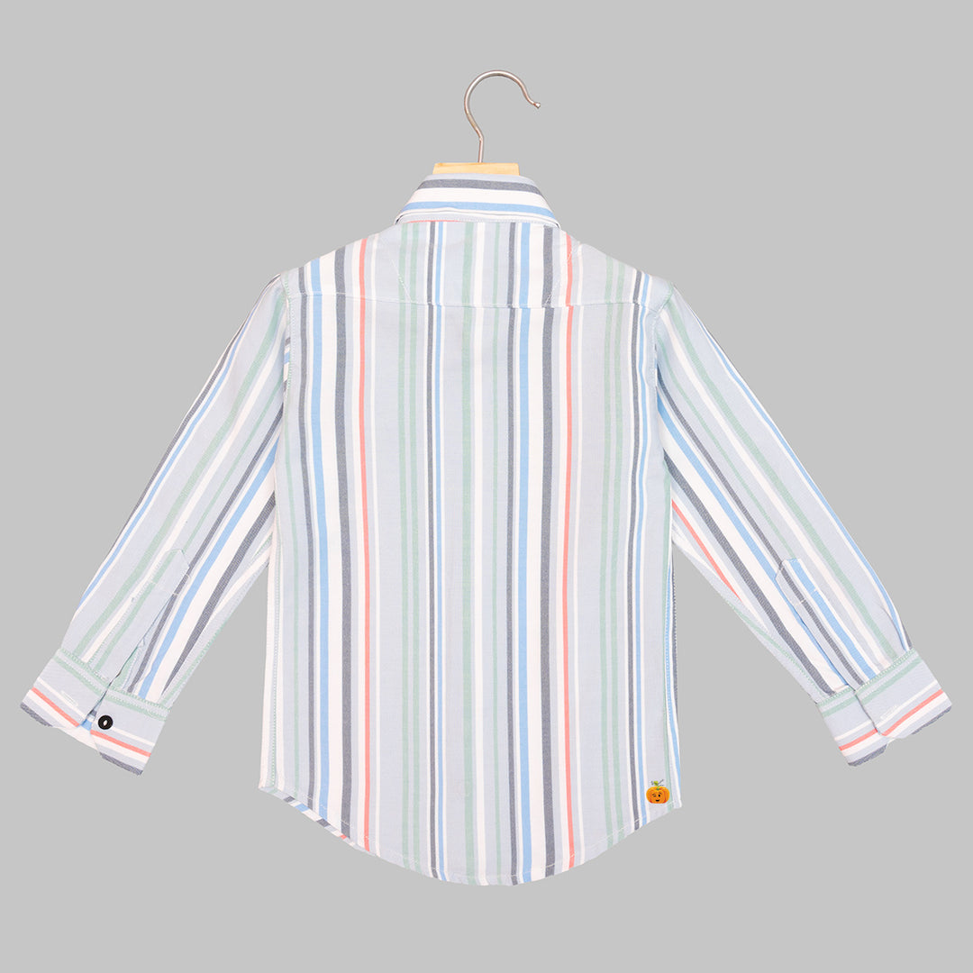Grey Striped Shirt for Boys Back View