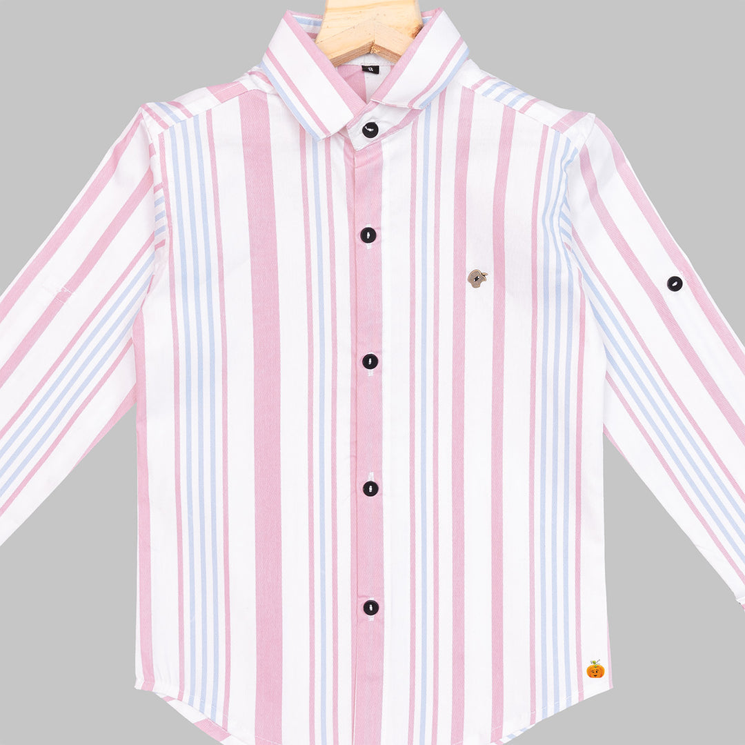 Onion Striped Shirt for Boys Close Up View