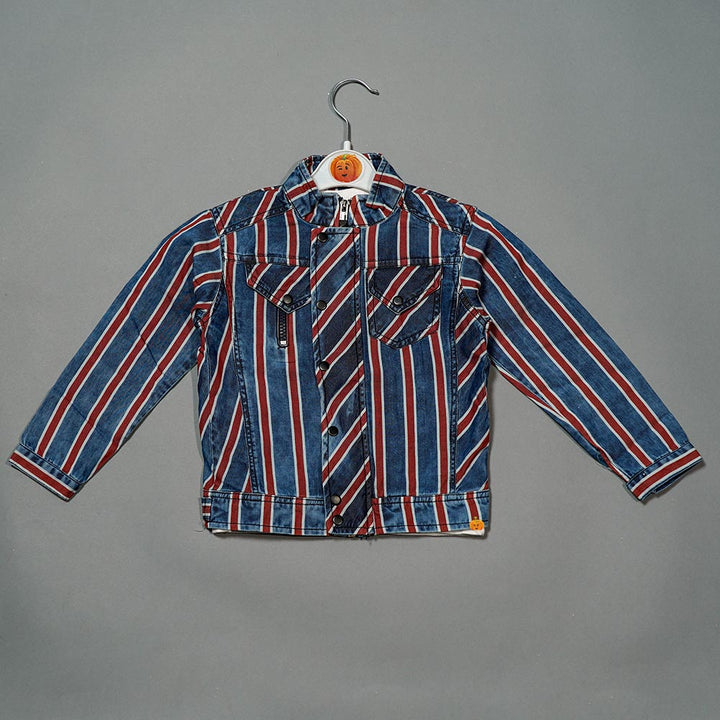 Striped Pattern Shirts For Boys Top View