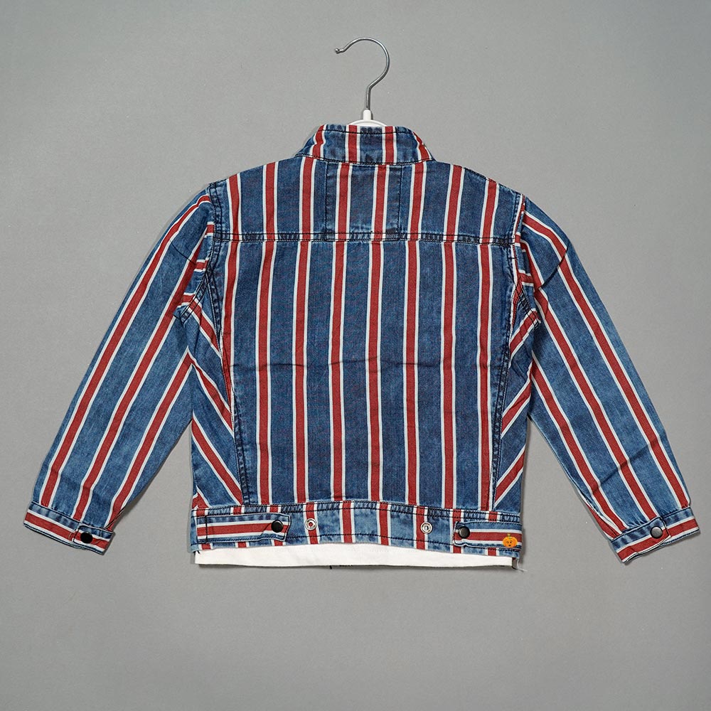 Striped Pattern Shirts For Boys Back View