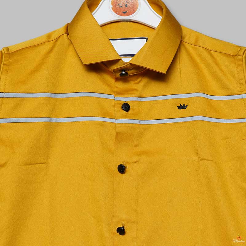 Solid Full Sleeves Shirts for Boys Close Up View