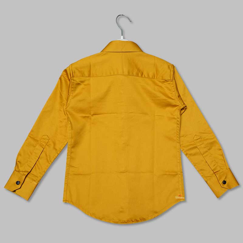 Solid Full Sleeves Shirts for Boys Back View