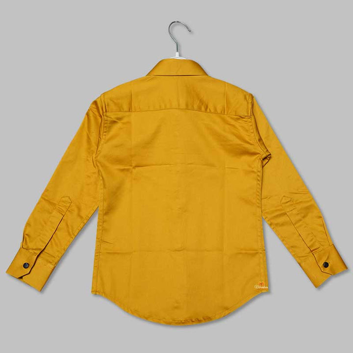 Solid Full Sleeves Shirts for Boys Back View