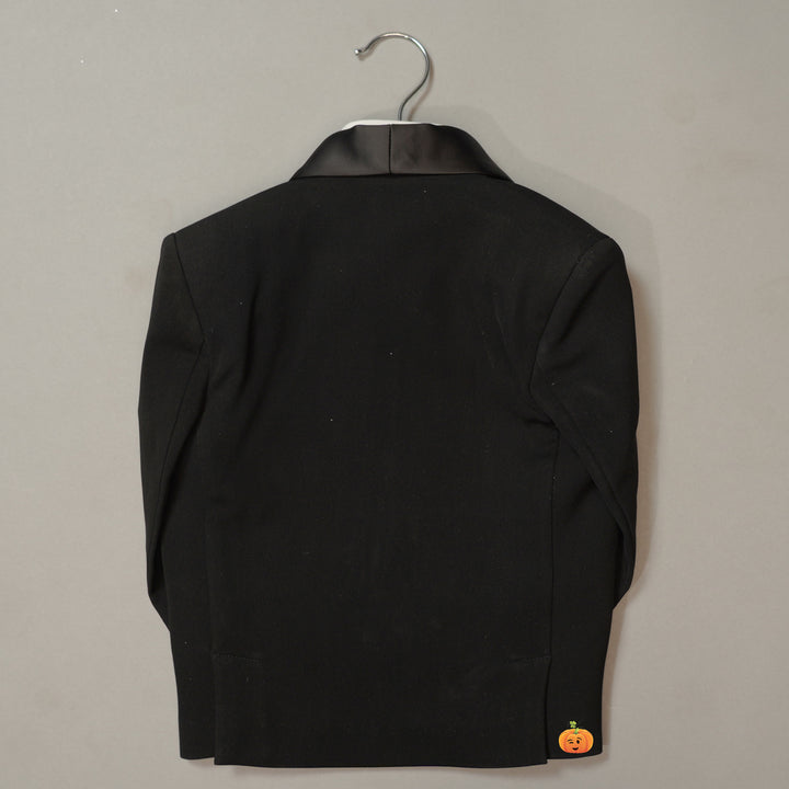 Black Party Wear Tuxedo for Boys with Bow Back View