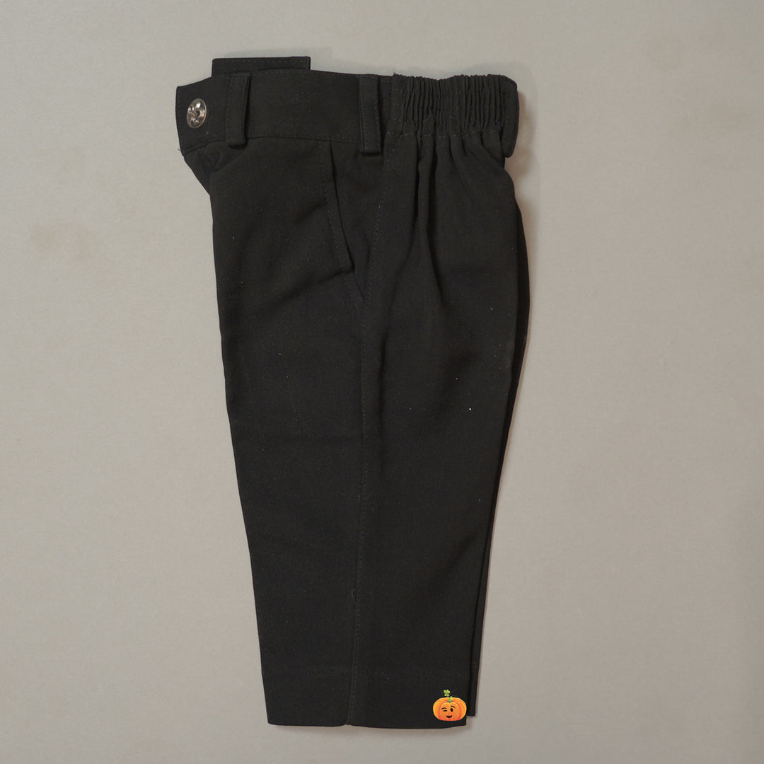 Black Party Wear Tuxedo for Boys with Bow Bottom View