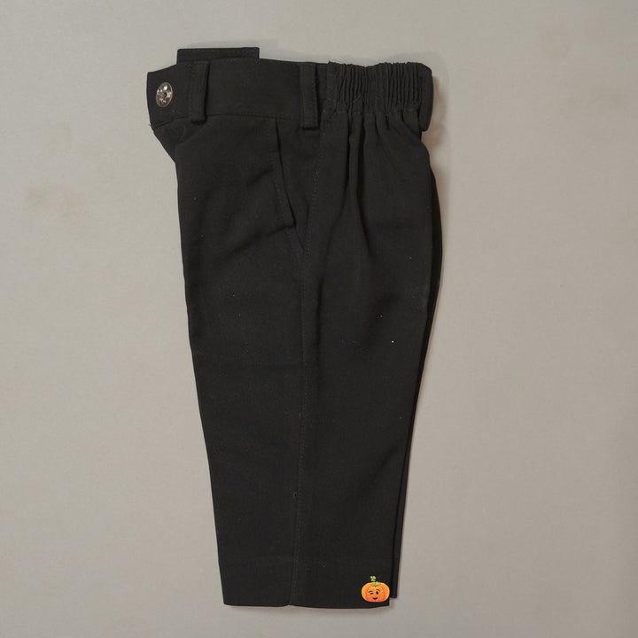 Black Party Wear Tuxedo for Boys with Bow Bottom View