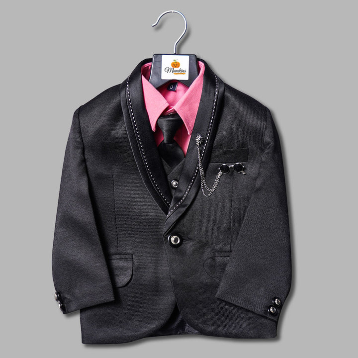 Black Party Wear Boys Suit Top View