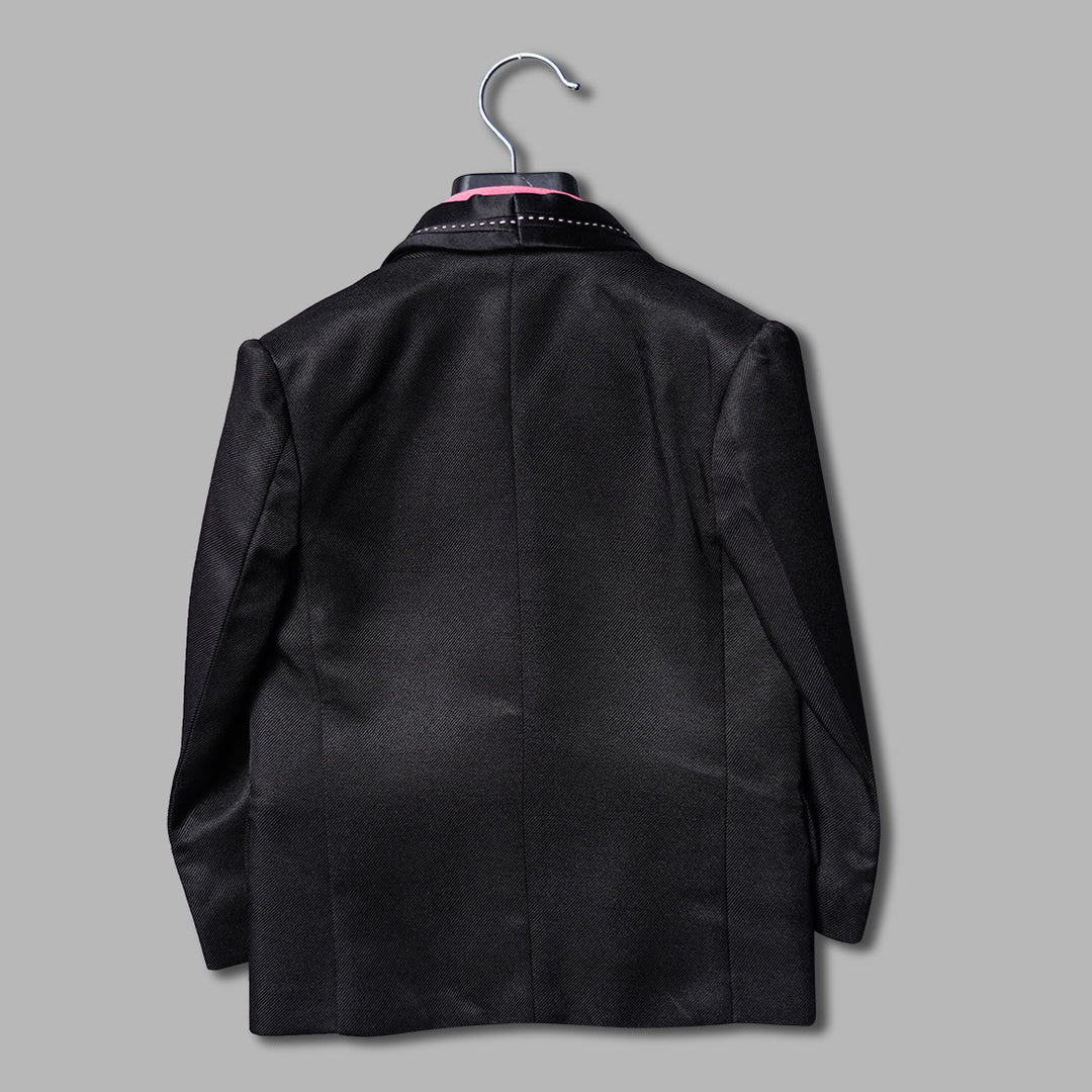 Black Party Wear Boys Suit Back View