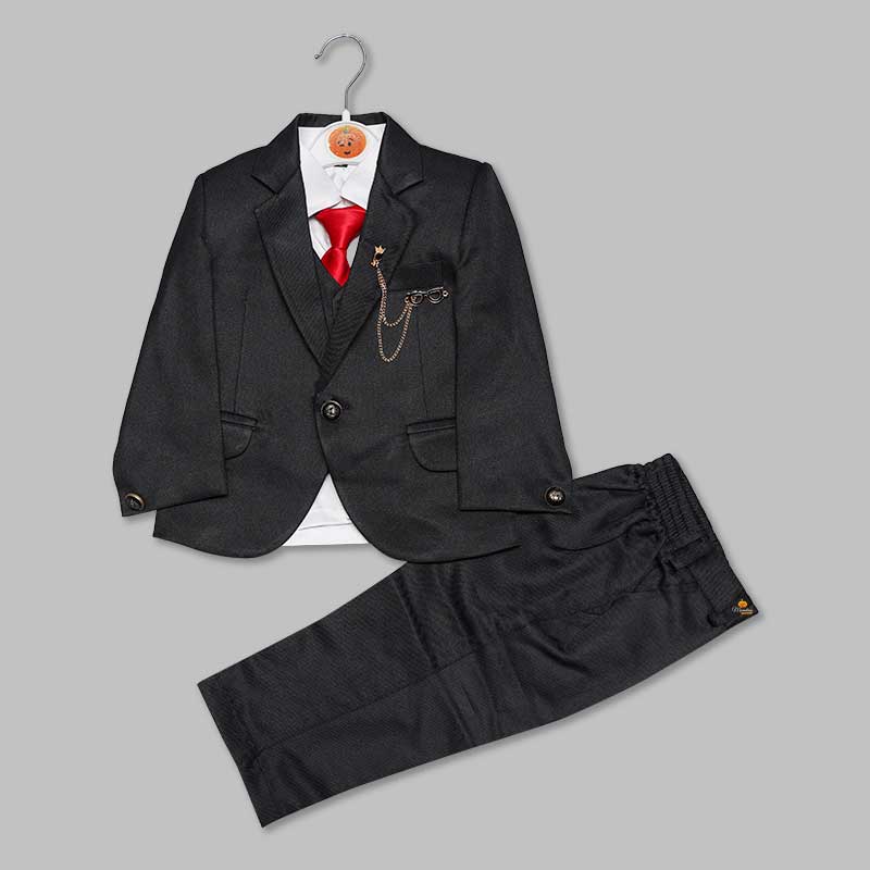 Party Wear Boys Suit with Waistcoat & Tie