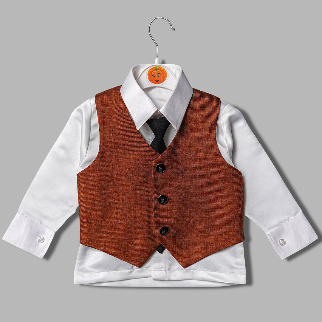 Party Wear Boys Suit with Waistcoat & Tie Inner View
