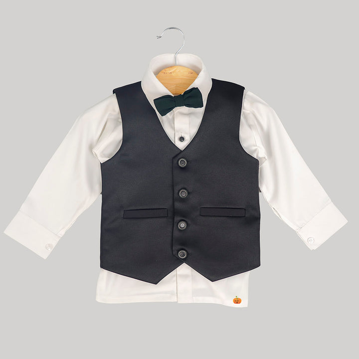 Solid Green Boys Tuxedo Suit Inner View 