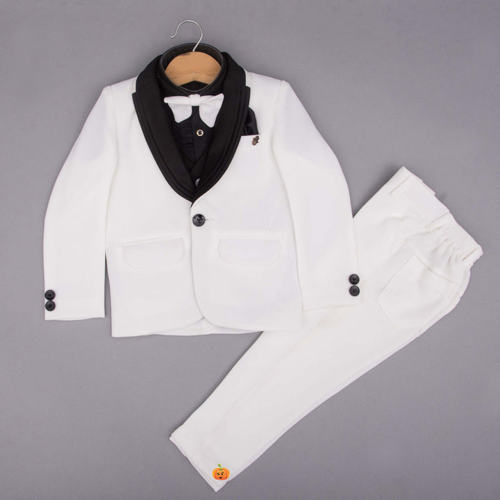 Whtie Boys Suit Front View Front View