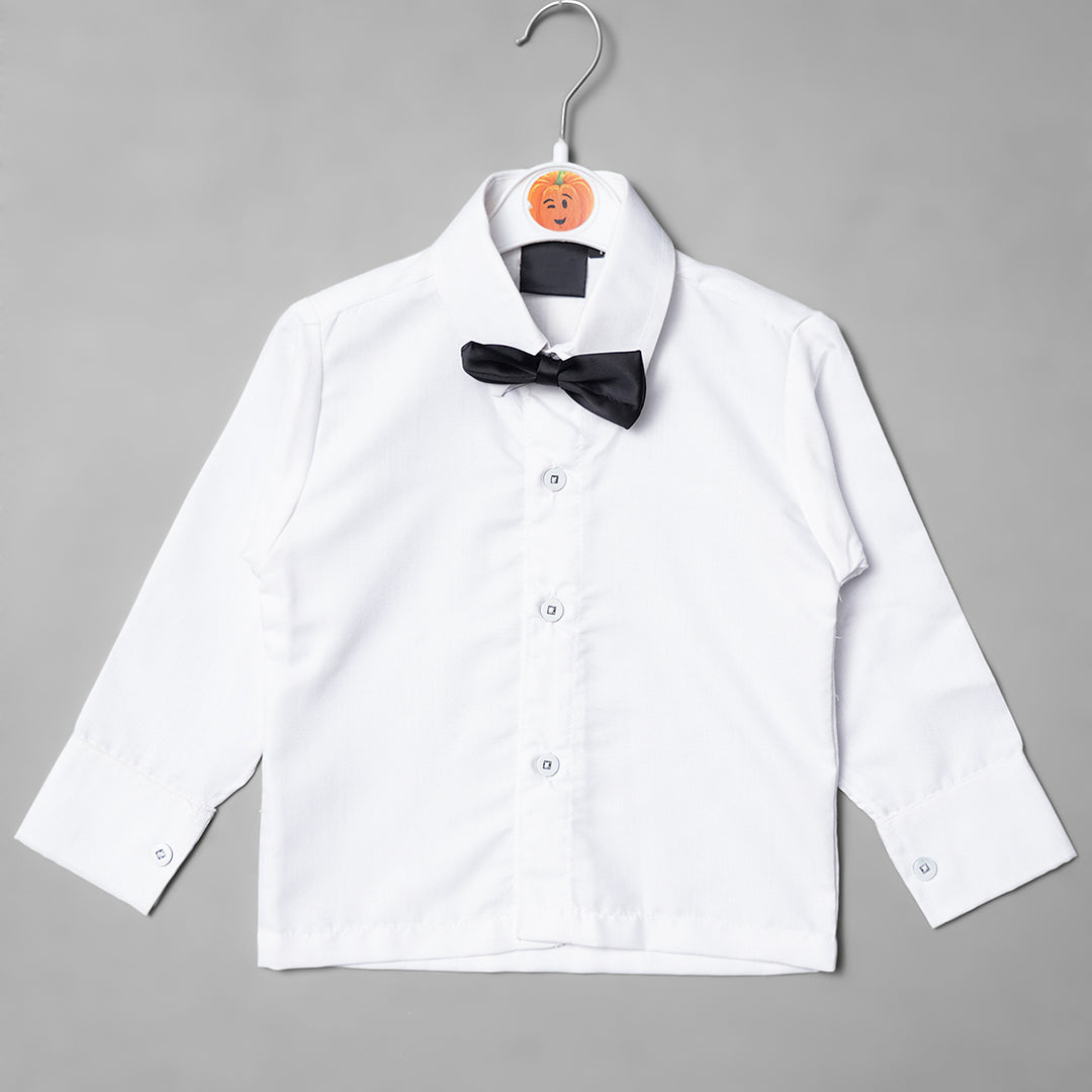 Striped Party Wear Boys Suit with Bow Tie Inner View