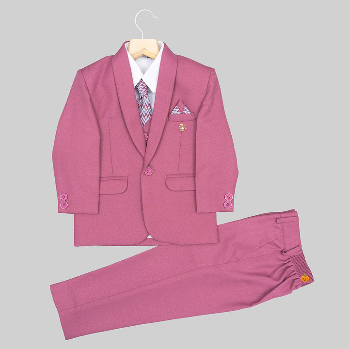 Onion Four Piece Solid Boys Suit Front View