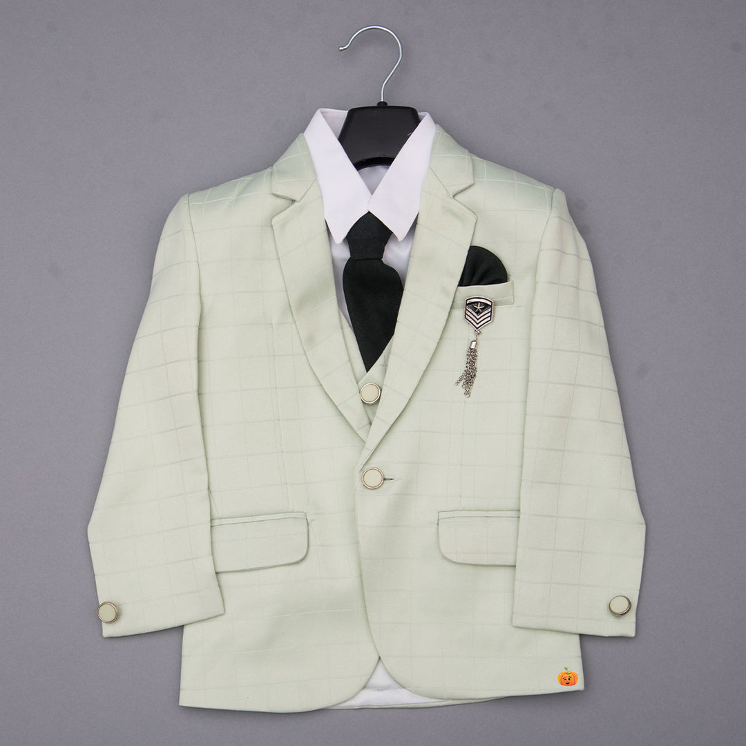 Checks Party Wear Boys Suit Top View