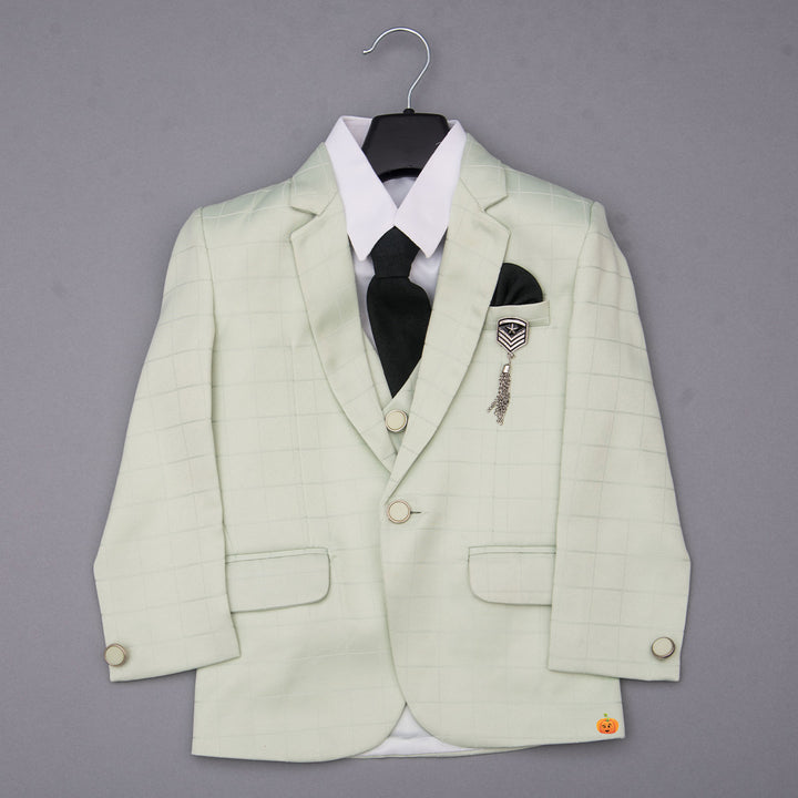 Checks Party Wear Boys Suit Top View