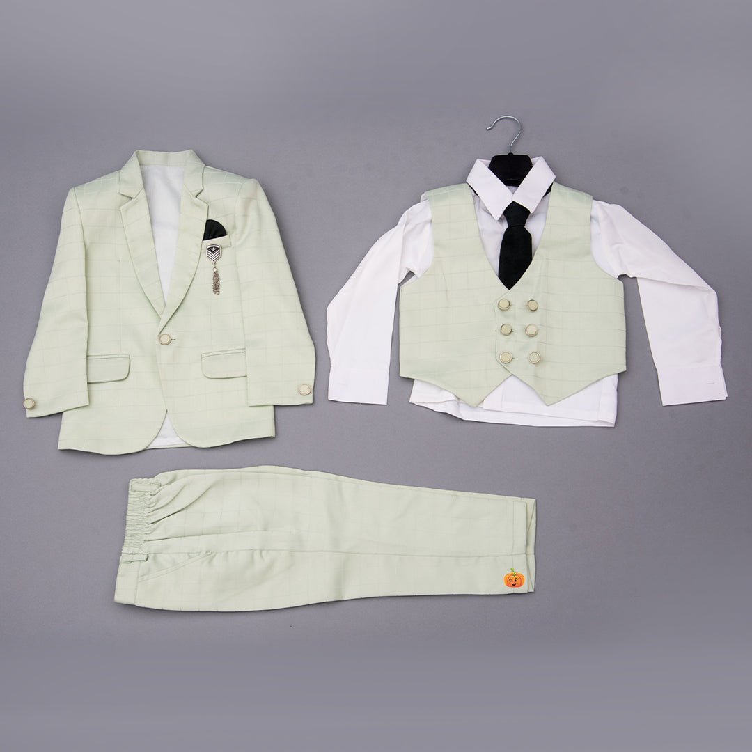 Checks Party Wear Boys Suit Full View