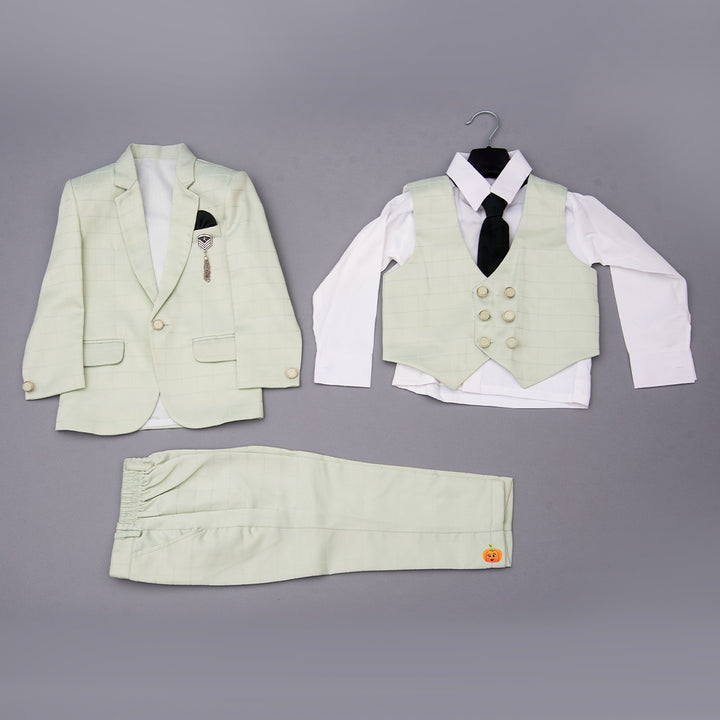 Checks Party Wear Boys Suit Full View