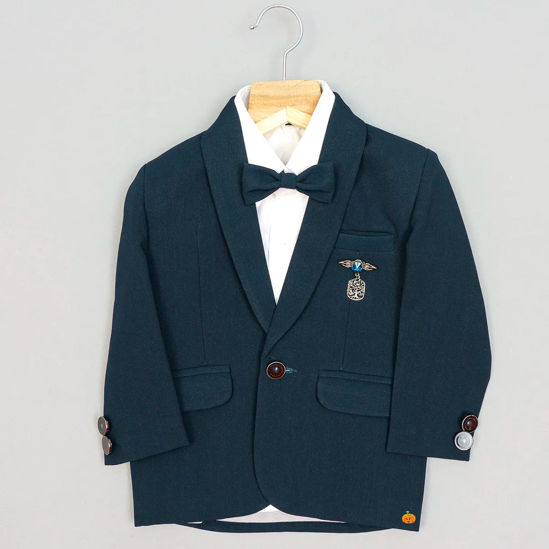 Rama Solid Boys Tuxedo Top View