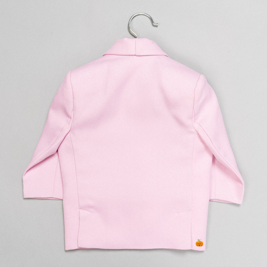 Pink Solid Boys Suit