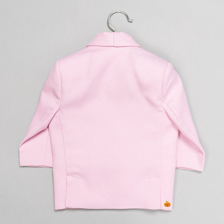 Pink Solid Boys Suit