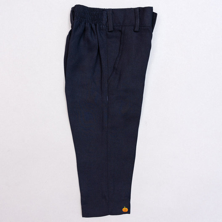 Navy Blue Cummerbund Tuxedo Suit for Boys Bottom View