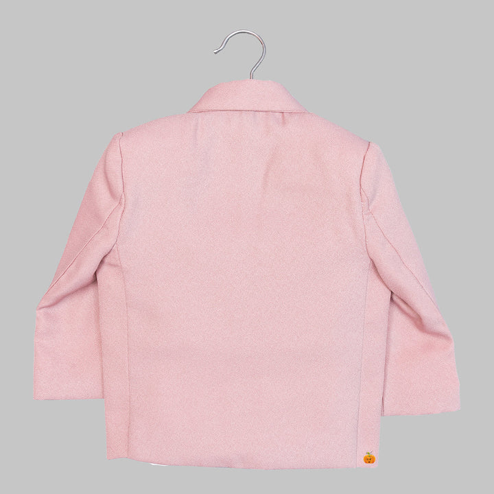 Peach Solid Boys Tuxedo Suit Back View