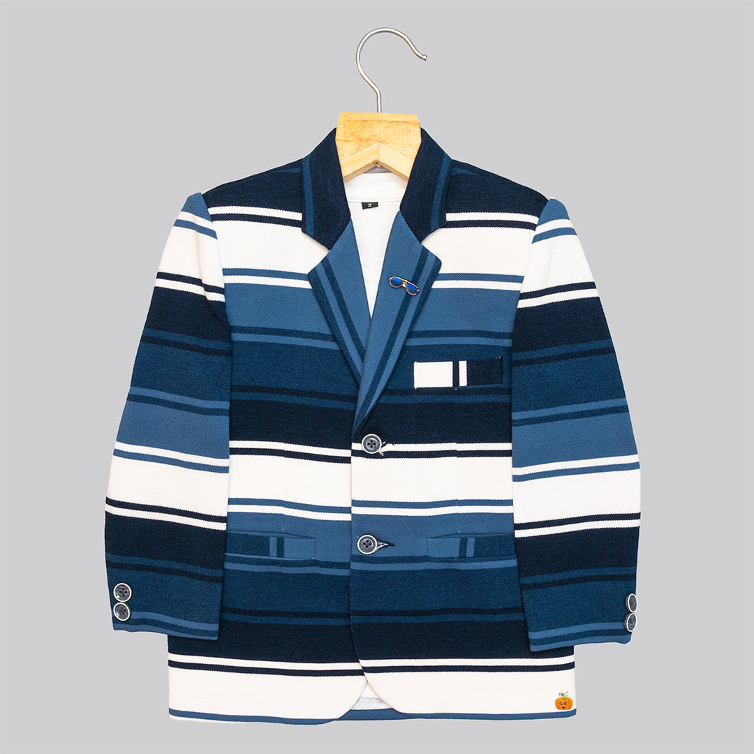 Blue Striped Suits for Boys Top View