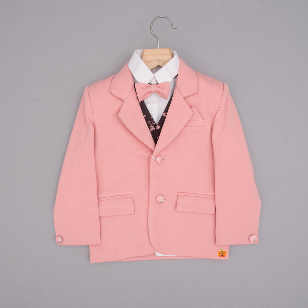Peach Boys Suit with Bow Tie  Top View