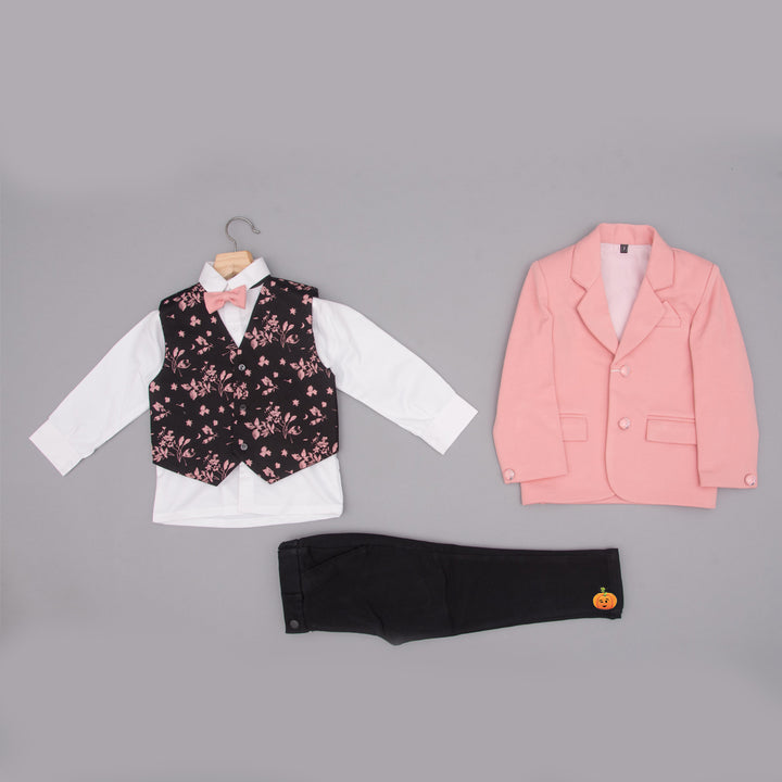 Peach Boys Suit with Bow Tie  Full View 