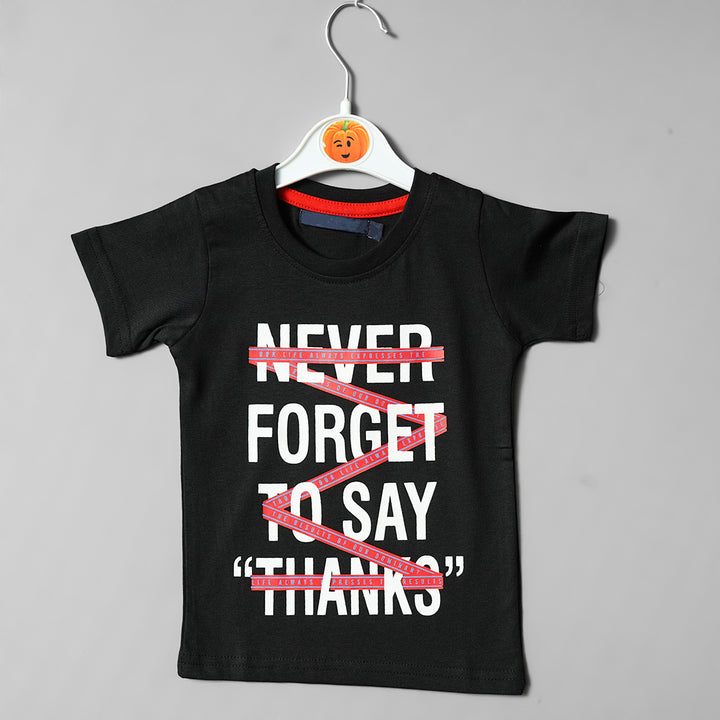 Typography Printed T-Shirt for Boys Front View