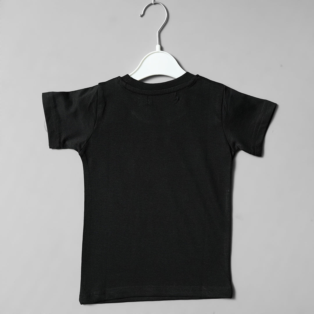 Typography Printed T-Shirt for Boys Back View