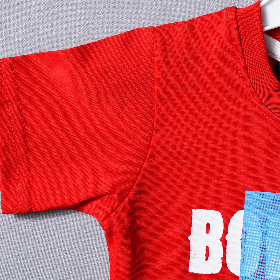 Graphic Print T-Shirt For Boys Close Up View