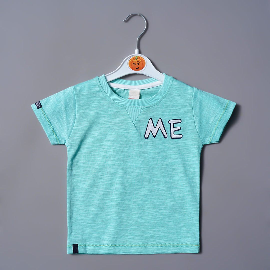 Solid Graphic Printed T-Shirt for Boys Front View