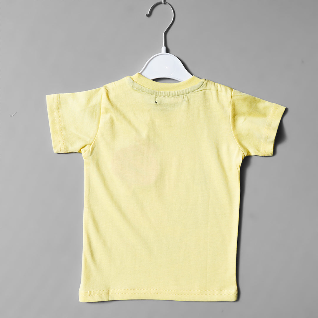 Yellow Printed T- Shirt for Boys Back View