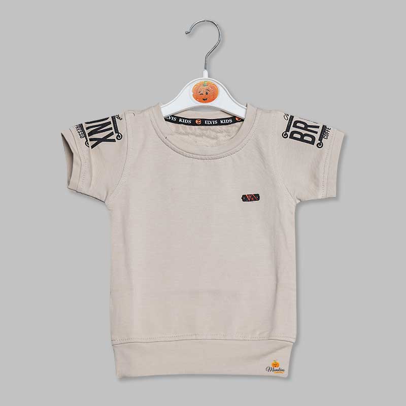 Solid T-Shirt for Boys with Round Neck Variant Front View